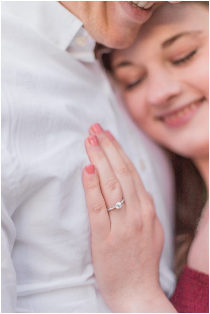 Gorgeous subtle engagement ring | Wilmington Engagement Photographer | Ashlynn Miller Photography